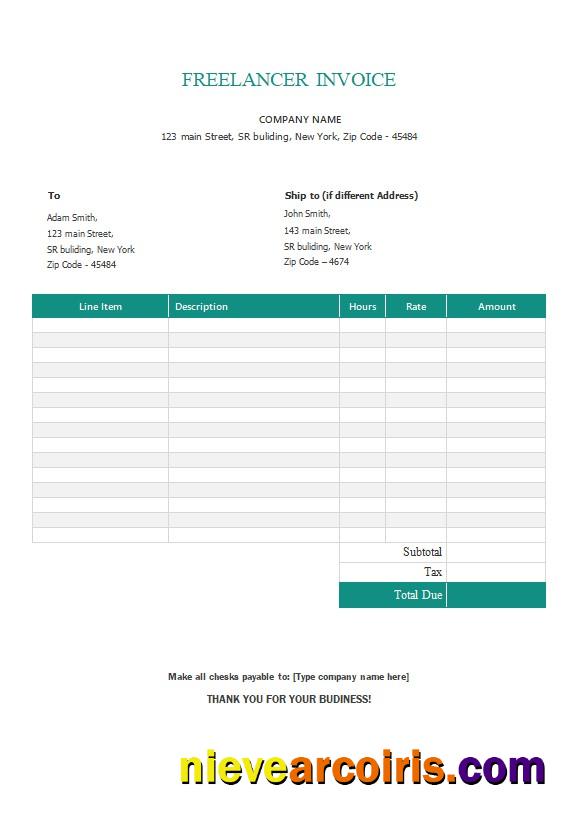 Freelancer Invoice